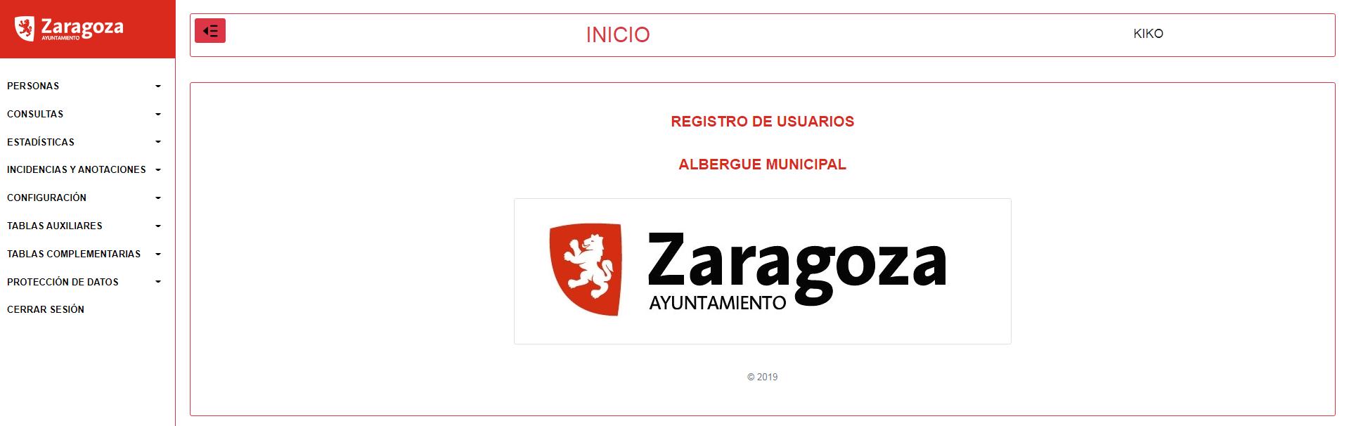 software albergue Zaragoza
